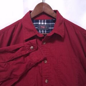 Wrangler Flannel Plaid Lined Shirt Jacket Men's XL Button Up Preppy Academia Red